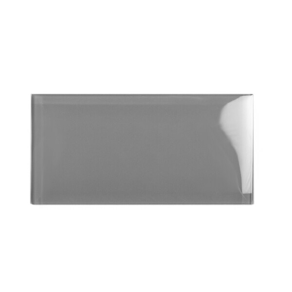 Apollo Tile Sample of 3X6 Soft Grey Glossy Subway Glass Tile 5 Sq.Ft. APLA9909236EC102 Sample - main